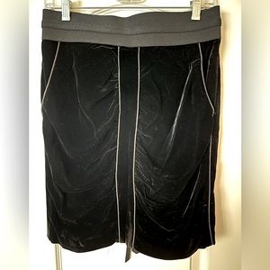 BCBG Max Azria Womens Velvet Ruched Mini Pencil Skirt Size 6 Black